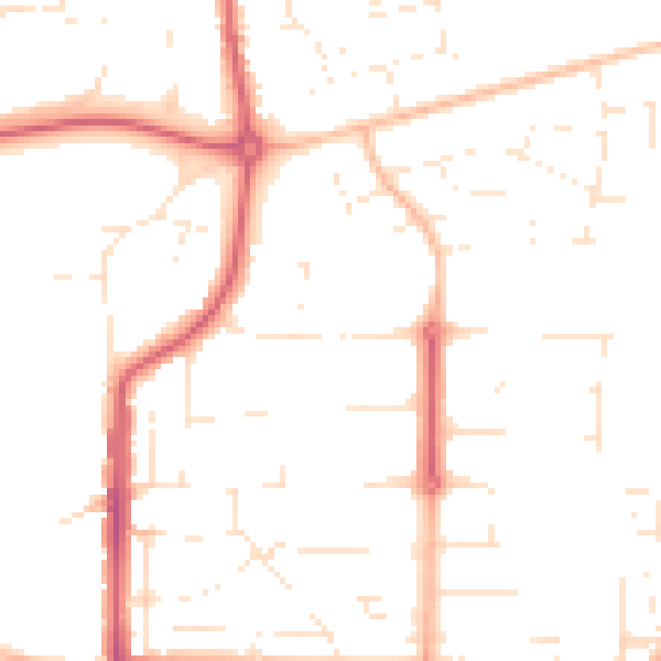 Daytime road noise heatmap for SN2 1NJ