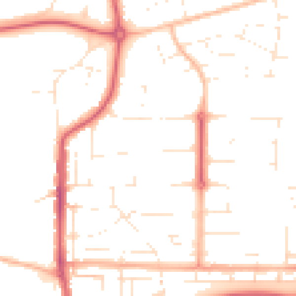 Daytime road noise heatmap for SN2 1NQ