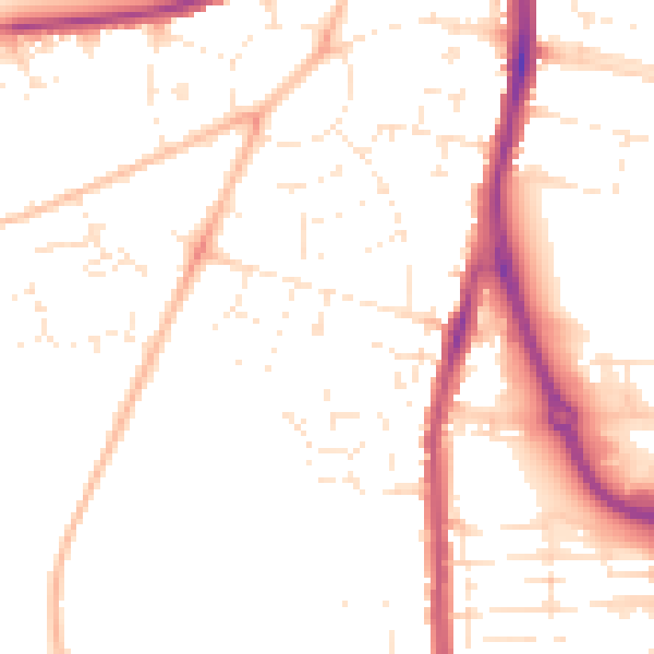 Daytime road noise heatmap for SN2 1RX