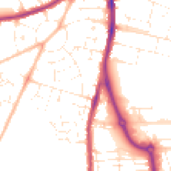 Daytime road noise heatmap for SN2 1RY