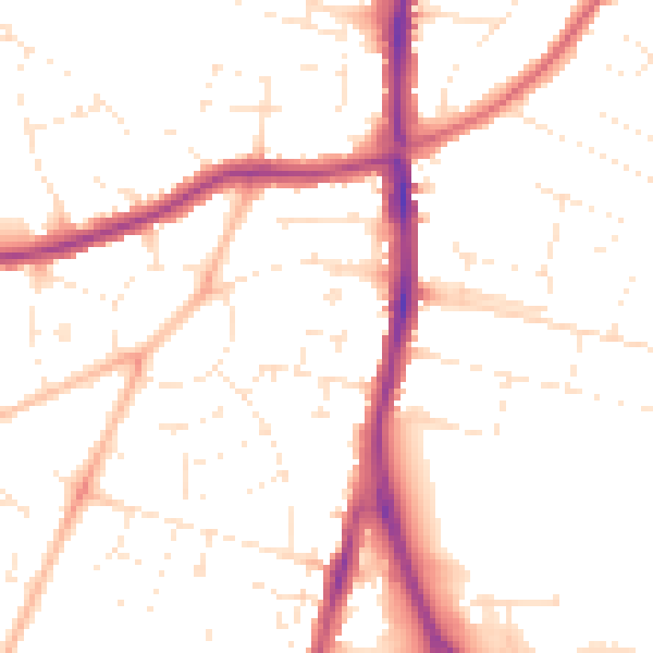 Daytime road noise heatmap for SN2 1SG