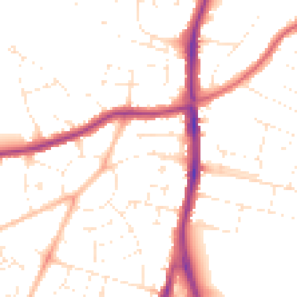 Daytime road noise heatmap for SN2 1SN
