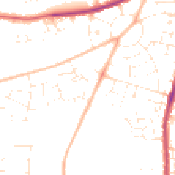 Daytime road noise heatmap for SN2 1TS