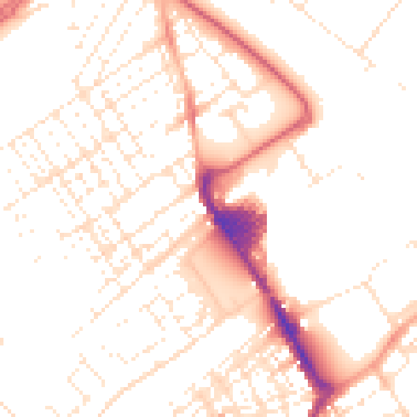 Daytime road noise heatmap for SN2 2AA