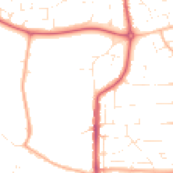 Daytime road noise heatmap for SN2 2DN