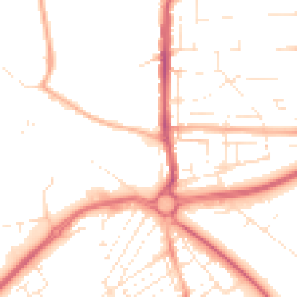 Daytime road noise heatmap for SN2 2DS