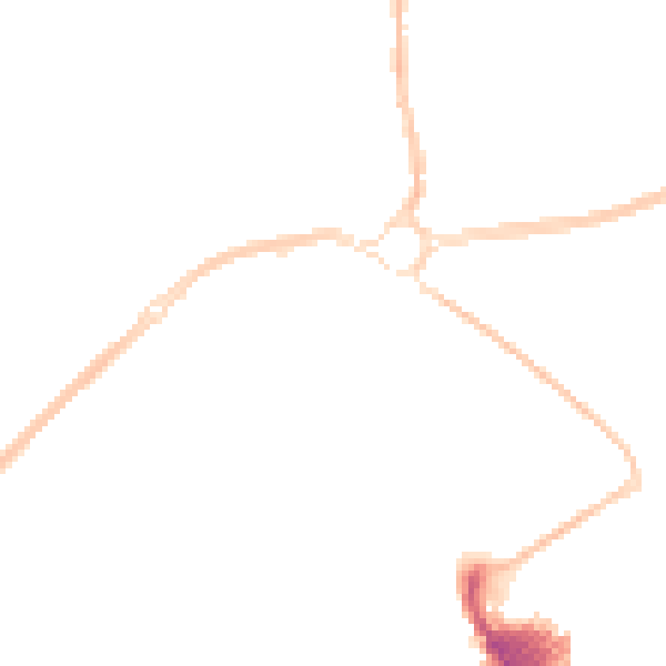 Night-time road noise heatmap for SN2 2EL