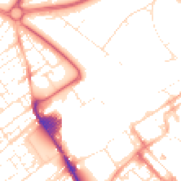 Daytime road noise heatmap for SN2 2FA