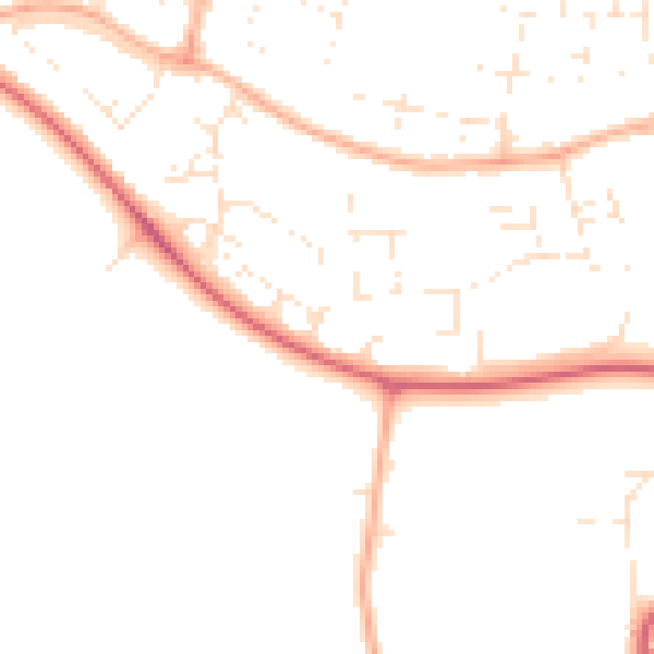 Daytime road noise heatmap for SN2 2FG