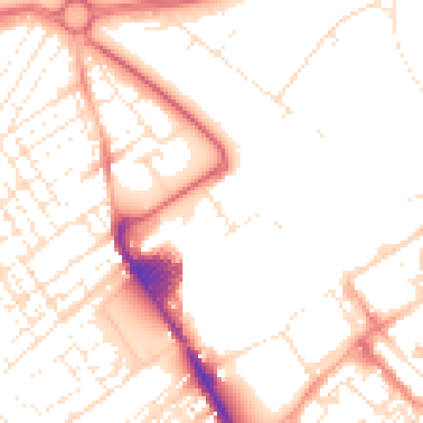 Daytime road noise heatmap for SN2 2FS