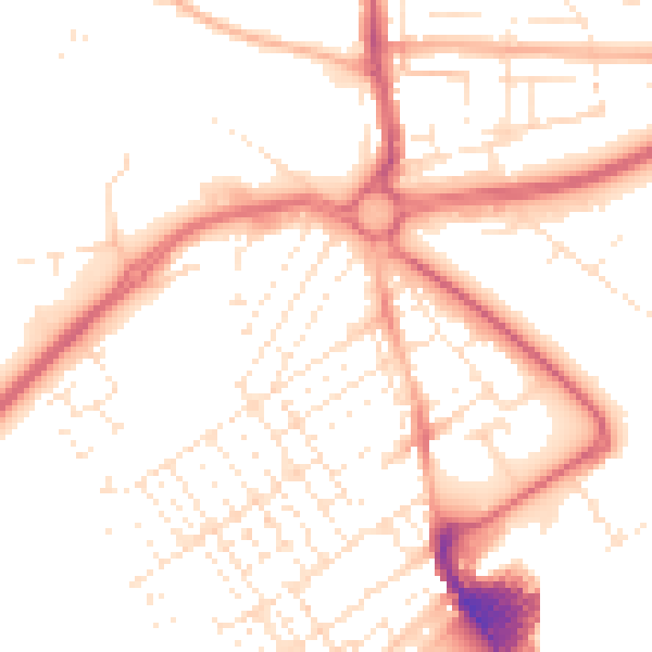 Daytime road noise heatmap for SN2 2FY