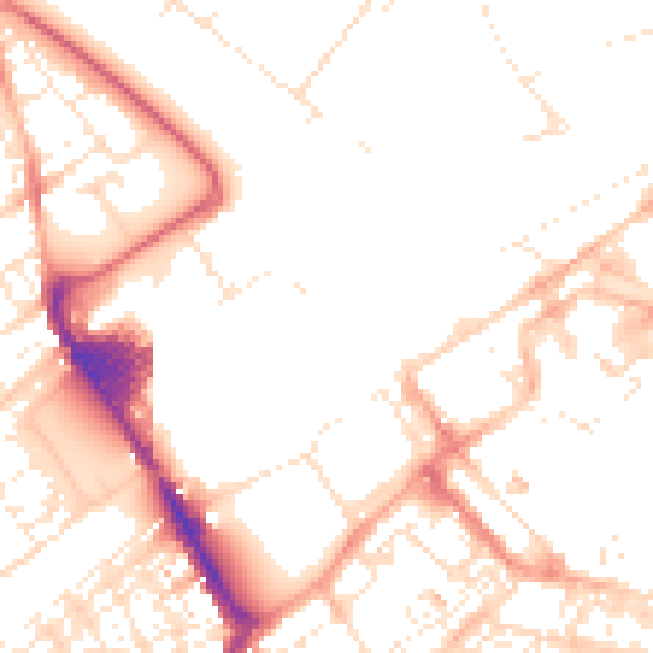 Daytime road noise heatmap for SN2 2GE