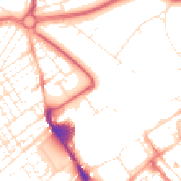 Daytime road noise heatmap for SN2 2GG