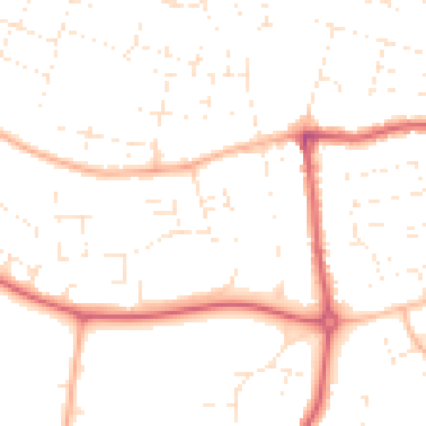 Daytime road noise heatmap for SN2 2JH