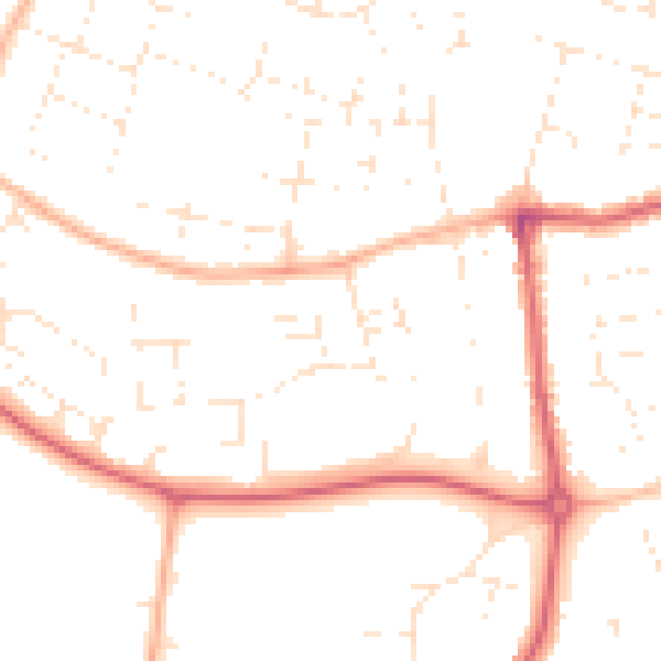 Daytime road noise heatmap for SN2 2LQ