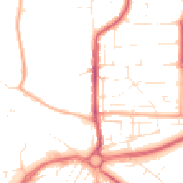 Daytime road noise heatmap for SN2 2NT