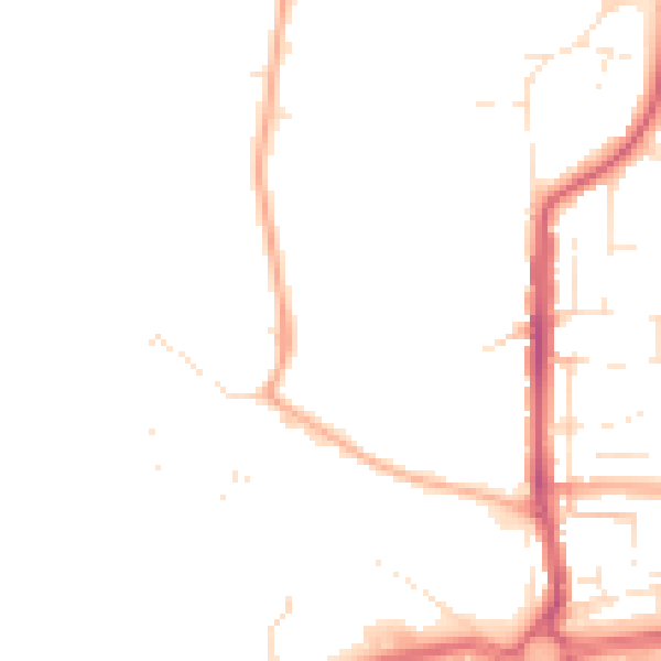 Daytime road noise heatmap for SN2 2PQ
