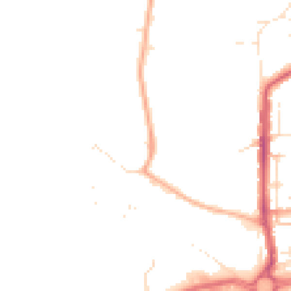 Daytime road noise heatmap for SN2 2QG
