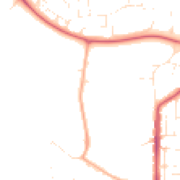 Daytime road noise heatmap for SN2 2QJ