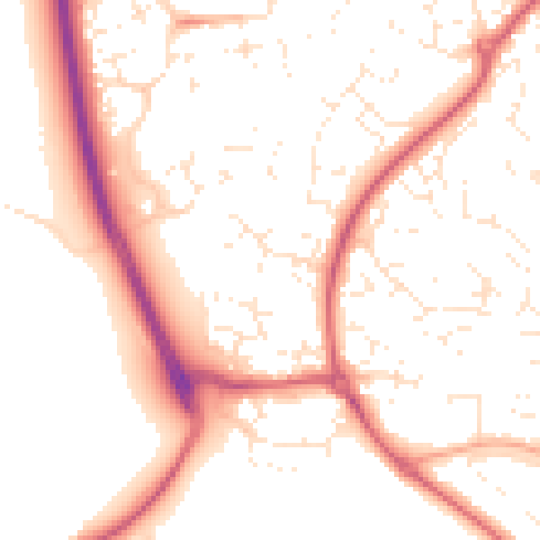 Daytime road noise heatmap for SN2 2RS