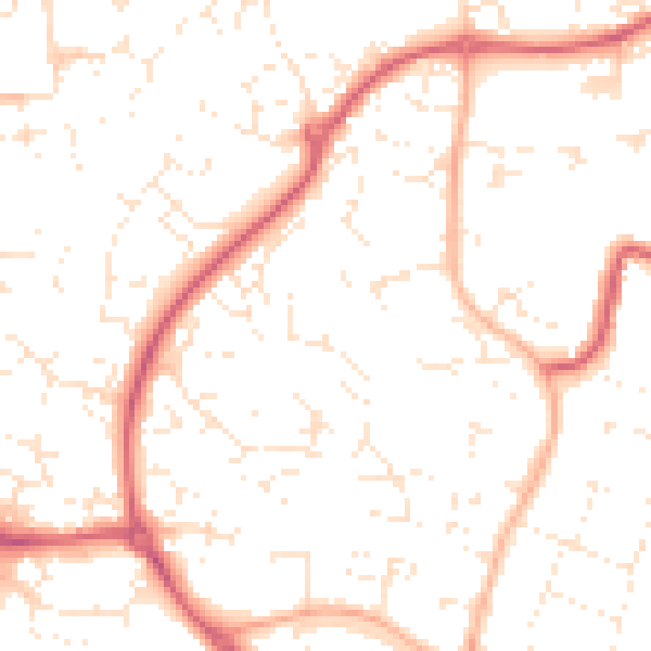Daytime road noise heatmap for SN2 2SN