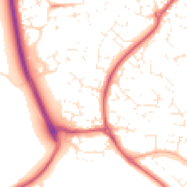 Daytime road noise heatmap for SN2 2SQ
