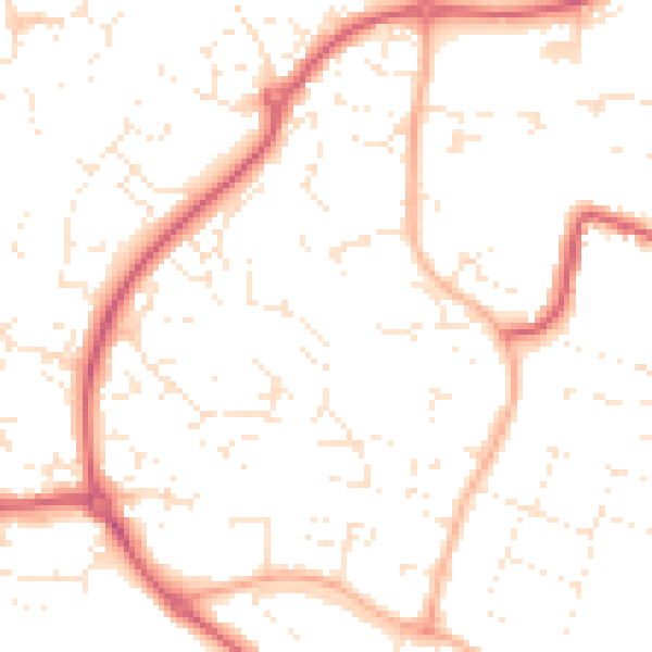 Daytime road noise heatmap for SN2 2SW
