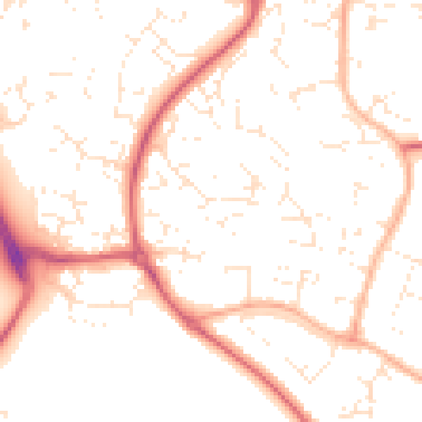Daytime road noise heatmap for SN2 2TD