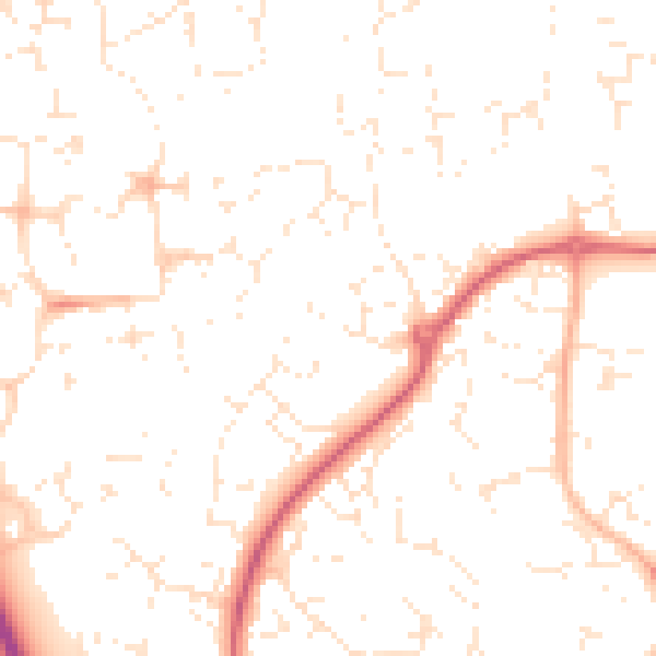 Daytime road noise heatmap for SN2 2TF