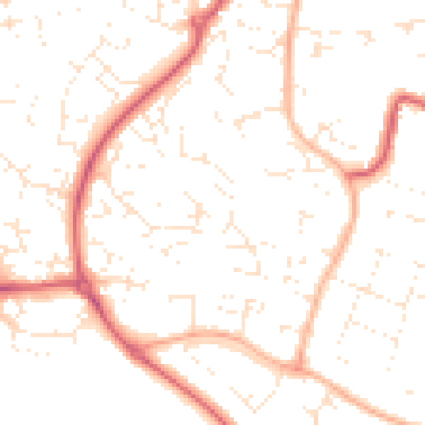 Daytime road noise heatmap for SN2 2TS