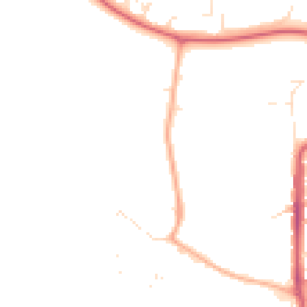 Daytime road noise heatmap for SN2 2YZ