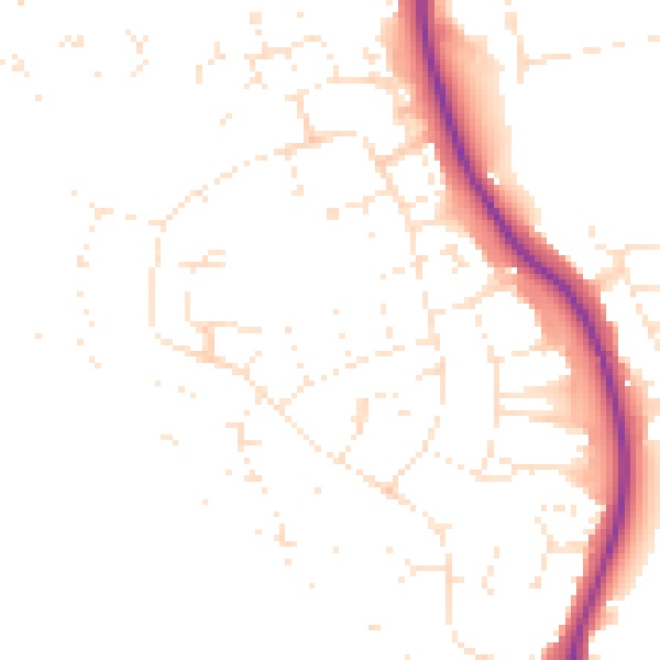 Daytime road noise heatmap for SN2 5ED