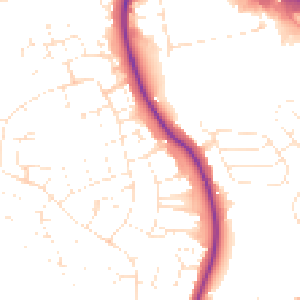 Daytime road noise heatmap for SN2 5EG