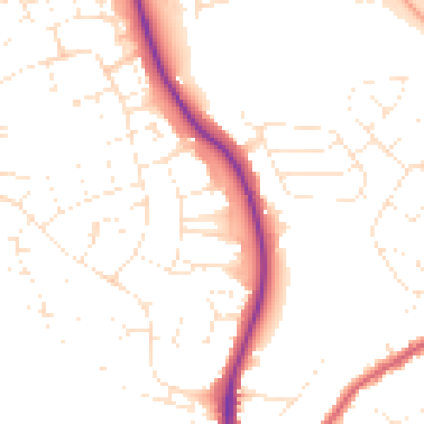 Daytime road noise heatmap for SN2 5EH