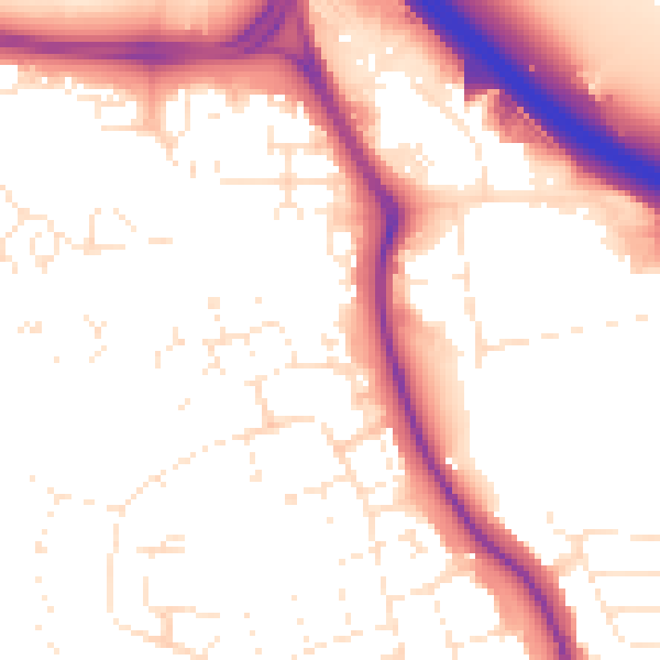 Daytime road noise heatmap for SN2 5HA