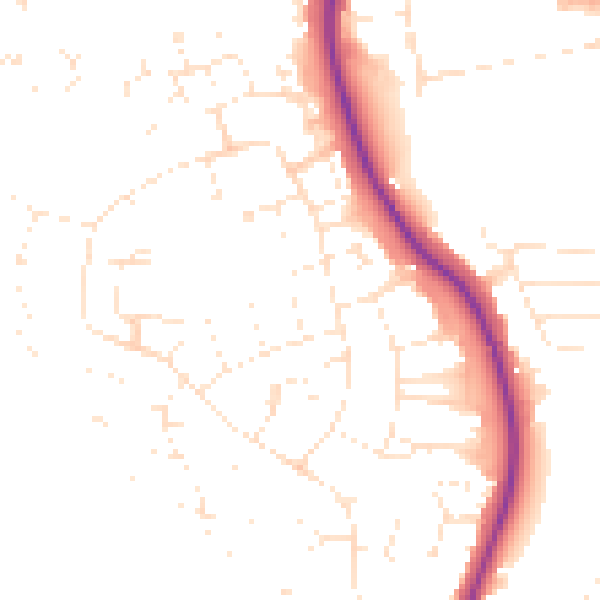 Daytime road noise heatmap for SN2 5HB