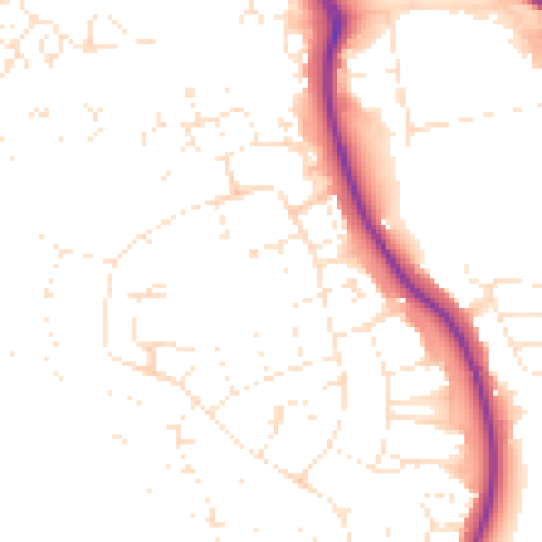 Daytime road noise heatmap for SN2 5HE