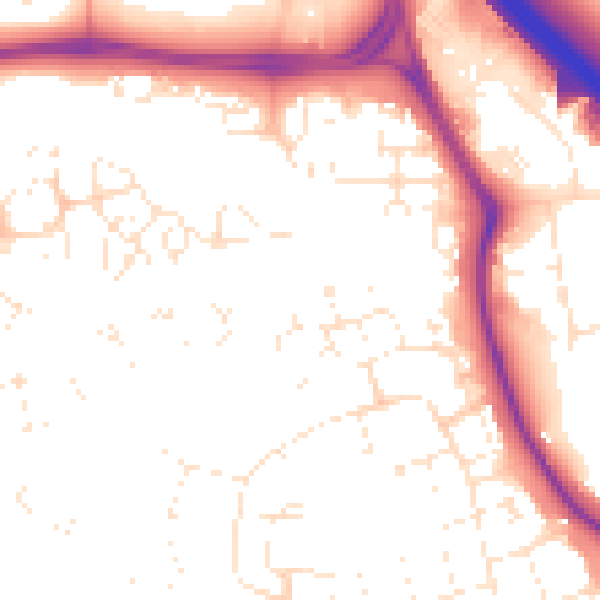 Daytime road noise heatmap for SN2 5JB