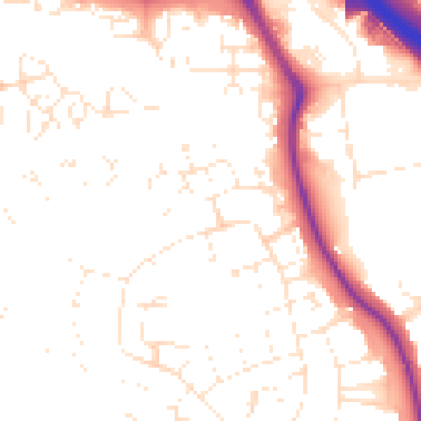 Daytime road noise heatmap for SN2 5JE