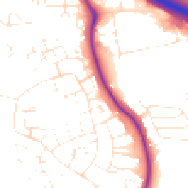 Daytime road noise heatmap for SN2 5LX