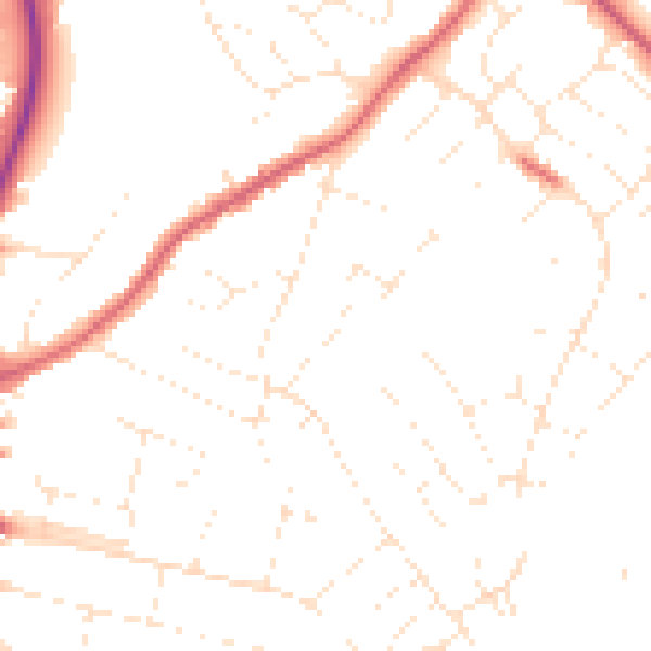 Daytime road noise heatmap for SN2 7JH