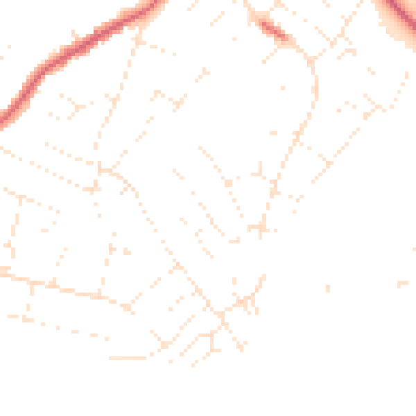 Daytime road noise heatmap for SN2 7JN
