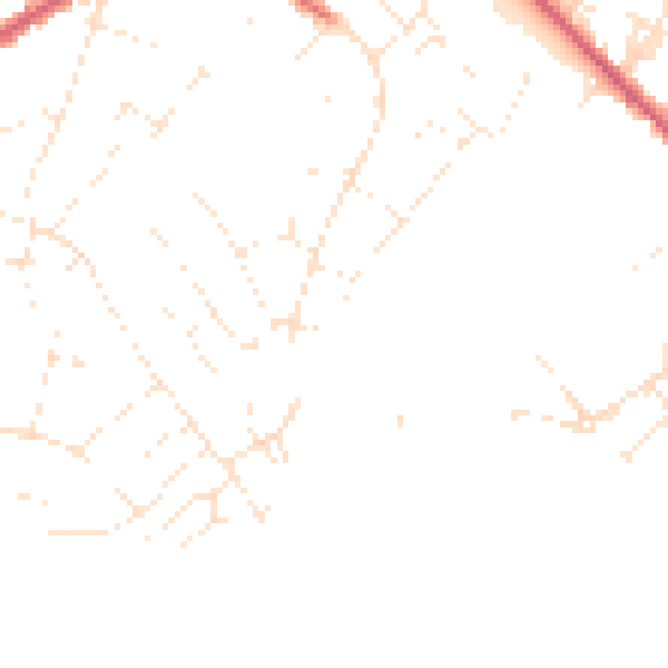 Daytime road noise heatmap for SN2 7LS