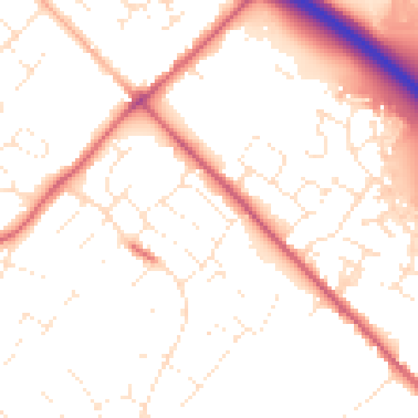 Daytime road noise heatmap for SN2 7NL