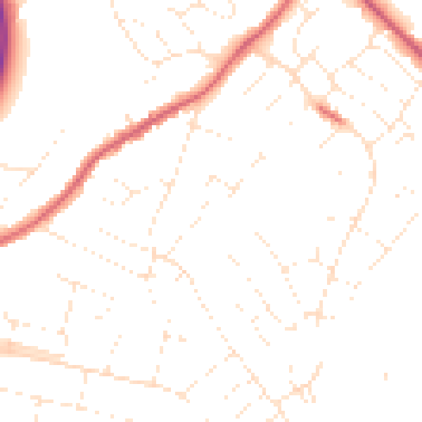 Daytime road noise heatmap for SN2 7PL