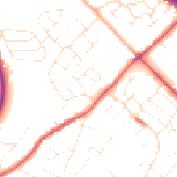 Daytime road noise heatmap for SN2 7RF