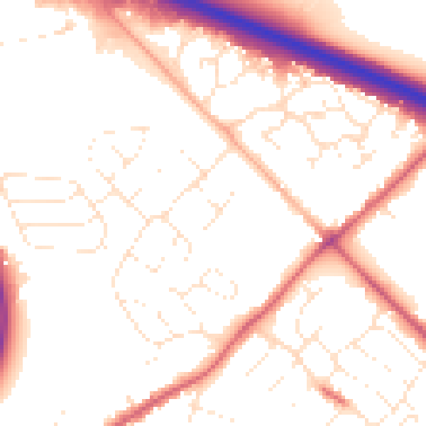 Daytime road noise heatmap for SN2 7RY