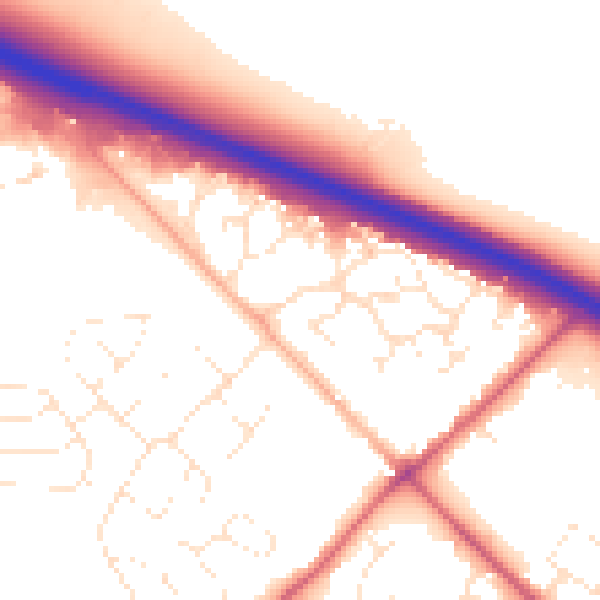Daytime road noise heatmap for SN2 7TF