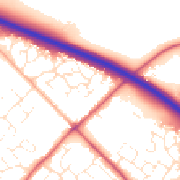 Daytime road noise heatmap for SN2 7XH