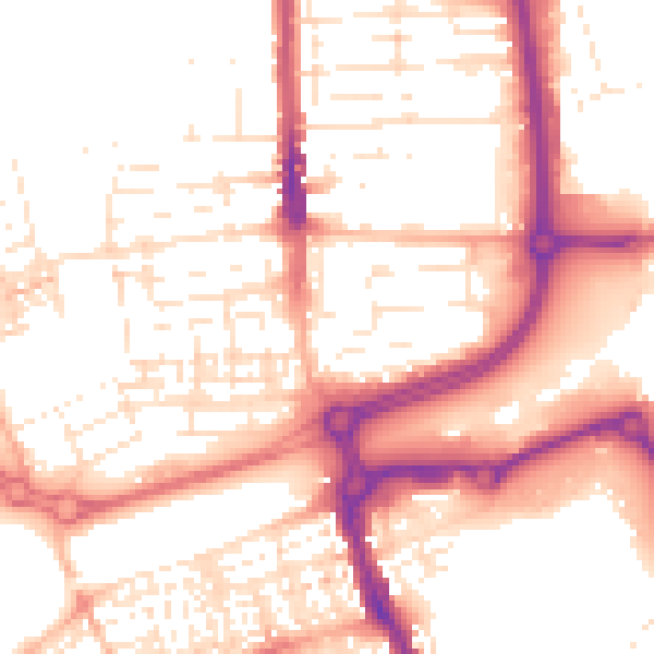 Daytime road noise heatmap for SN2 8AB